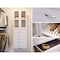 John Louis Home Solid Wood 12in. Deep 5 Drawer and Glass Door Storage Tower White JLH-412SH-W-GD - alternate 1
